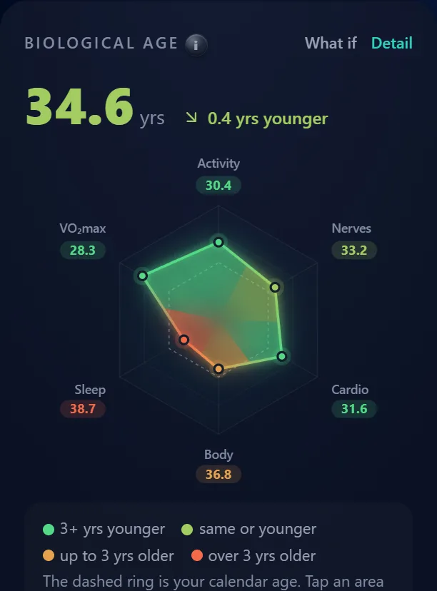 Biological age across six domains