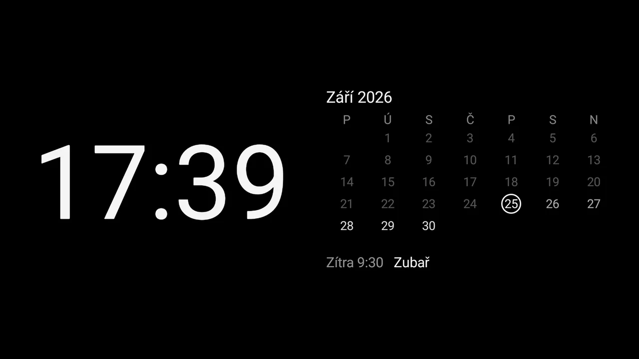 Ciferník Kalendář se zítřejší událostí
